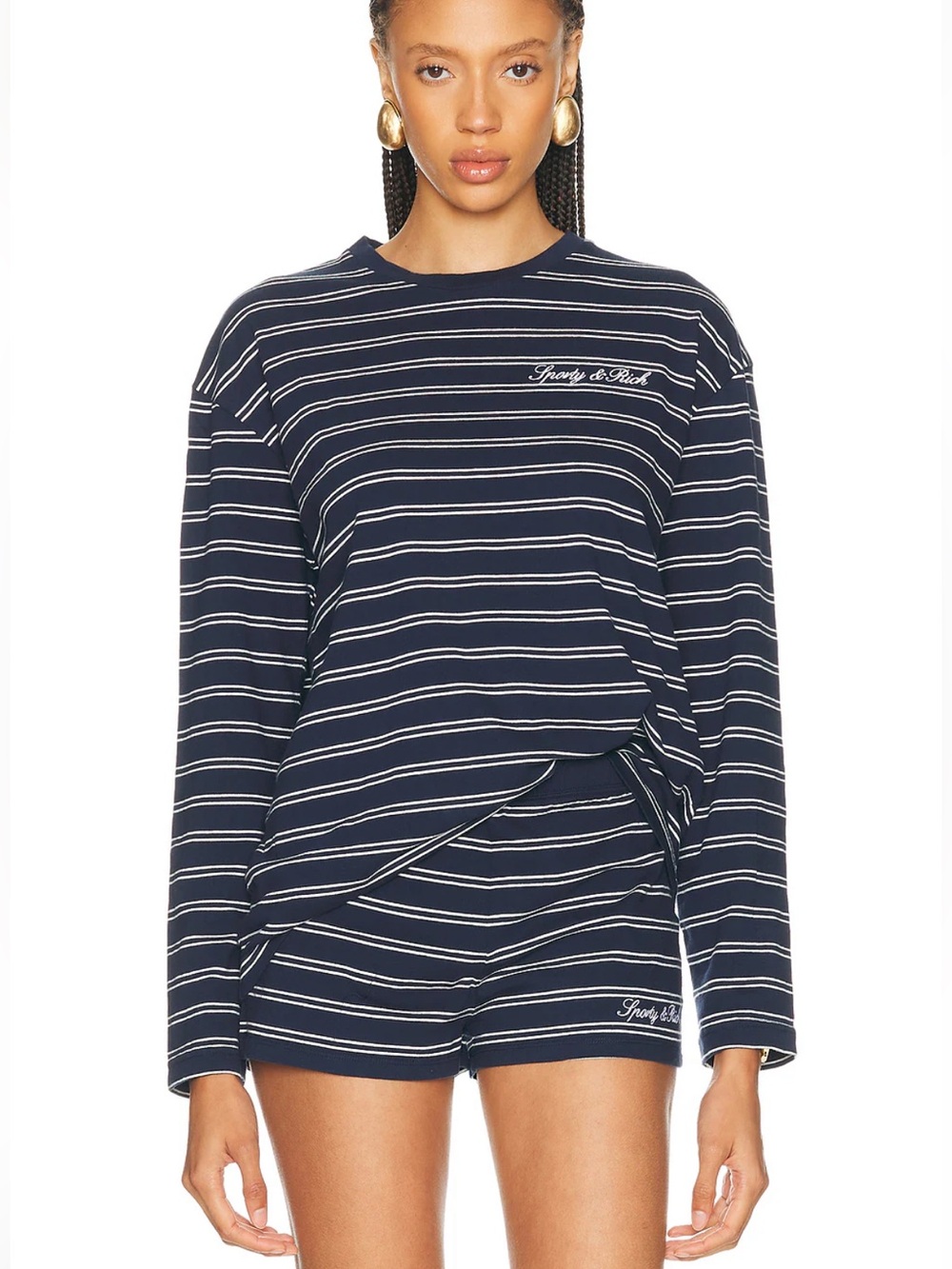 Sporty & Rich Signature Logo Easy Longsleeve Top